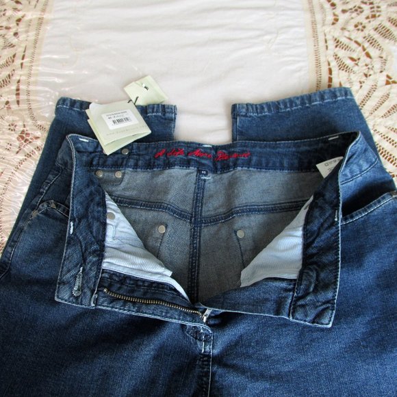 Blue Willi's Danish Design Cropped Blue Jeans Tapered Zipper Leg Danish Size 40 - Picture 3 of 16